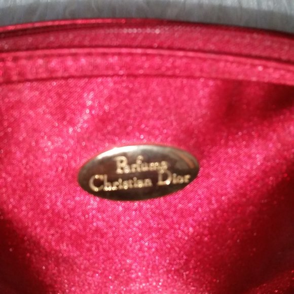 Parfums Christian Dior red cosmetic bag EUC - Picture 2 of 6